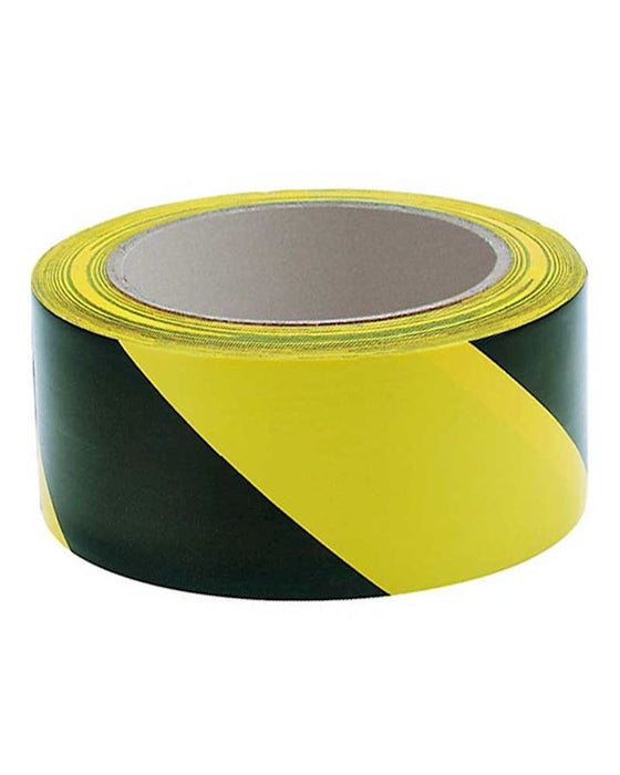 General Purpose Black/Yellow Hazard Warning Tape - 48mm x 66m