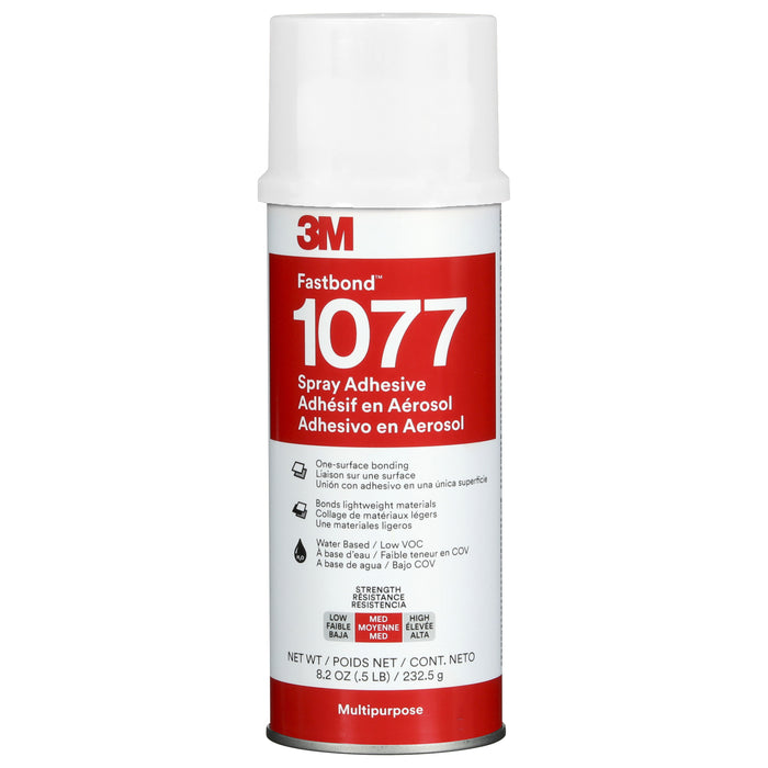 3M™ Fastbond™ Water-Base Multipurpose Adhesive 1077, Low VOC, Neutral, Net Wt 8.2 oz, 6 Can/Case