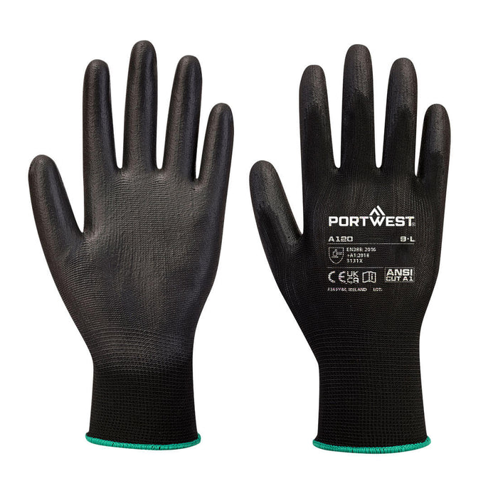 A120 - Grip 13 PU Palm Glove Black (Size 7)