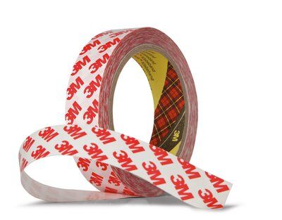 3M Double Sided Polyester Tape 9088-200, Transparent 12mm x 50M
