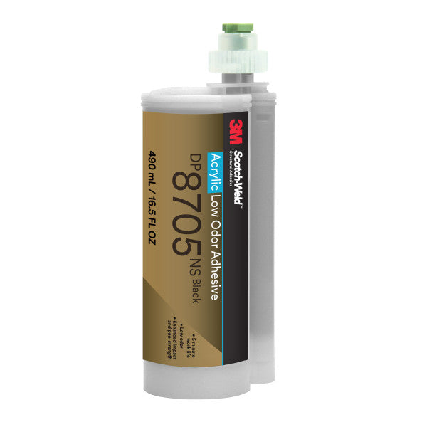 3M™ Scotch-Weld™ Low Odor Acrylic Adhesive DP8705NS, Black, 490 mL Duo-Pak, 6 ea/Case